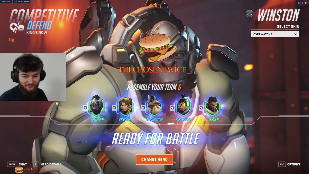 Dafran REINHARDT, WINSTON COMPETITIVE Gameplay! [ OVERWATCH VOD Replays ]