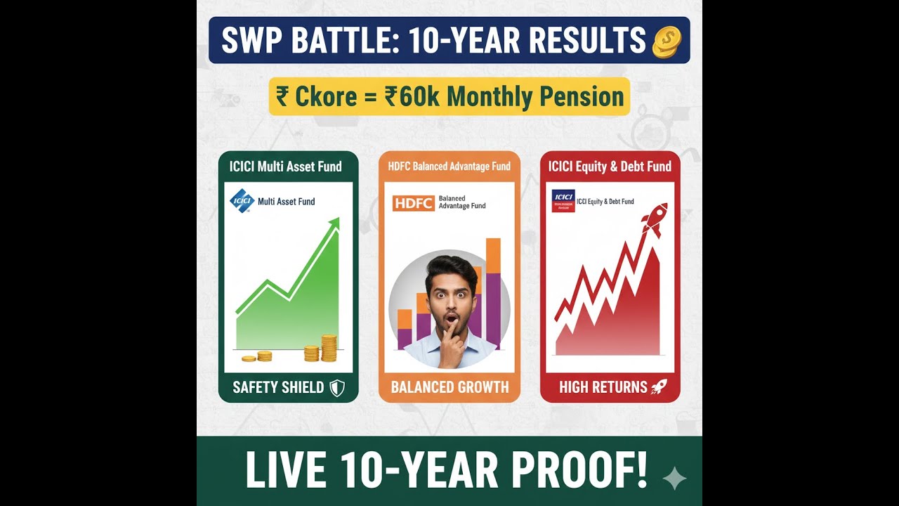 ICICI Multi Asset vs HDFC BAF vs ICICI Equity & Debt: The Ultimate SWP Comparison! #swp #swpplan