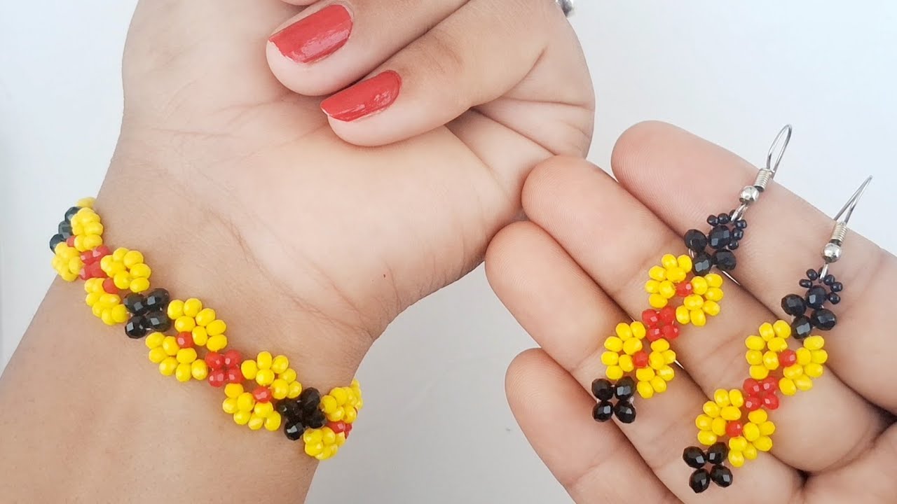 Easy Beaded Bracelet Tutorial Step By Step || Seed Beads Flower Bracelet || PSBeading/DIY/Beading