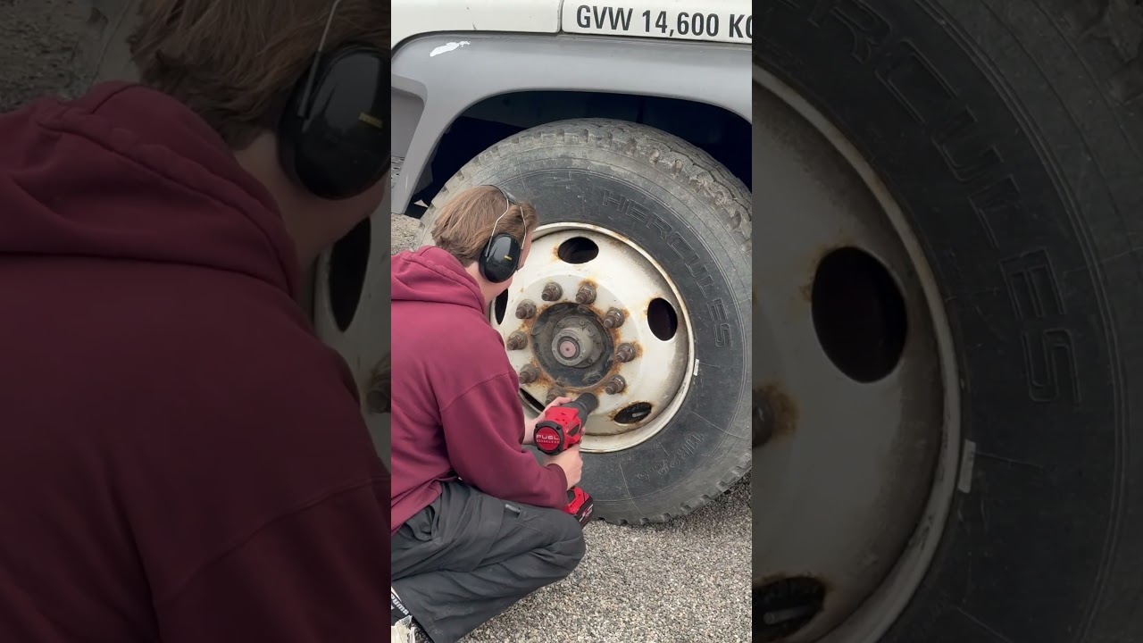 New Milwaukee 1/2&rdquo; impact on GMC T7500 lug nuts #milwaukee #impact #cordlessking #milwaukeebucks