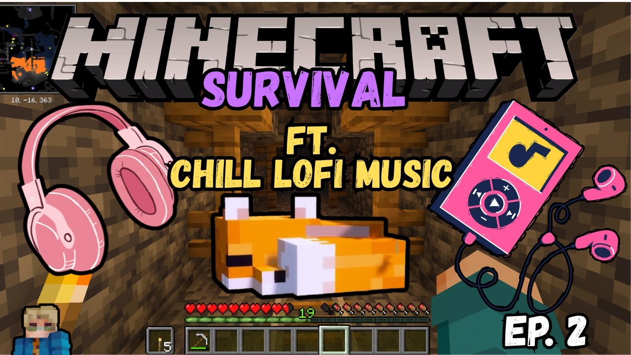 Relaxing Minecraft Survival with Lofi Music 🎧 | Cave Session | No Commentary | Ep.2