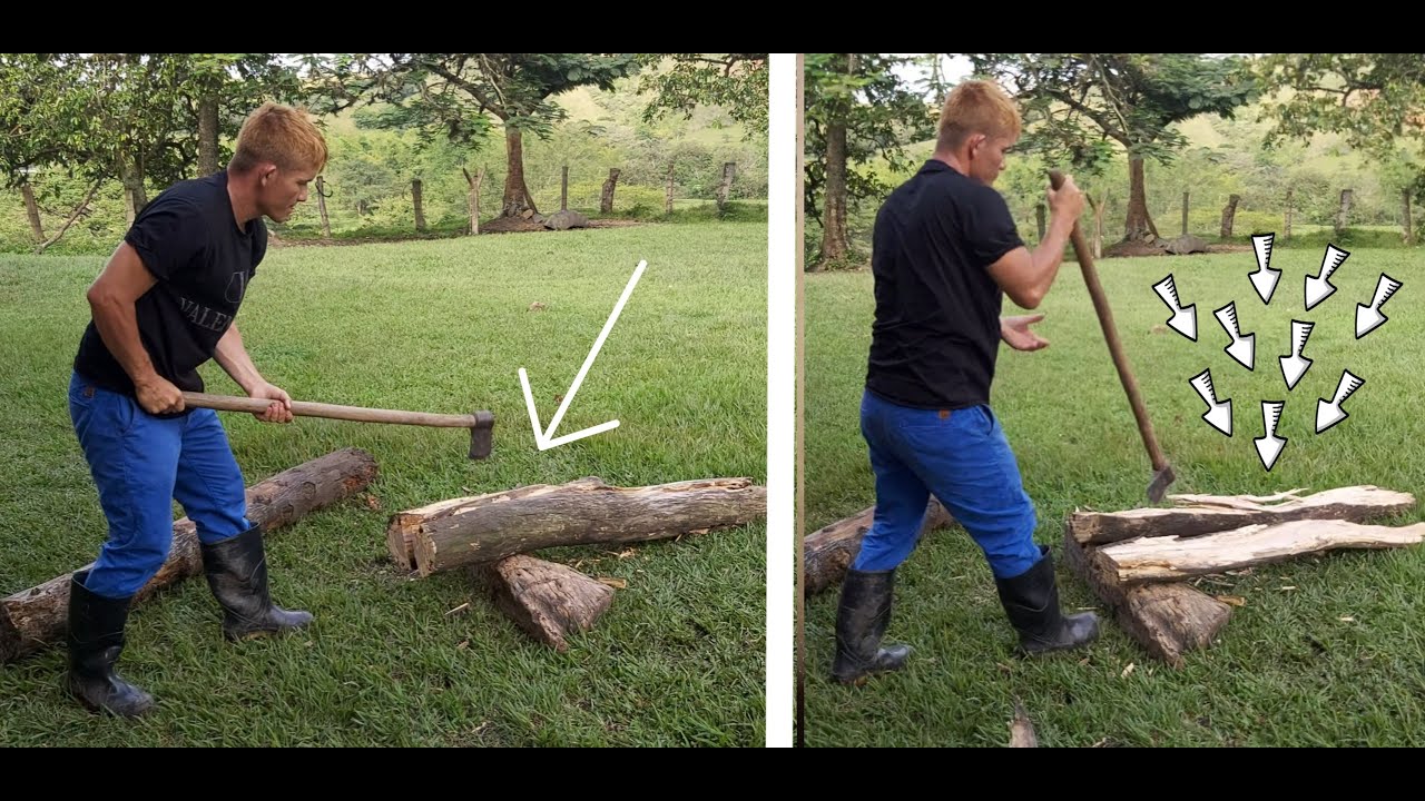 La mejor TÉCNICA PARA CORTAR LEÑA CON UN HACHA | LEÑA EN EL CAMPO