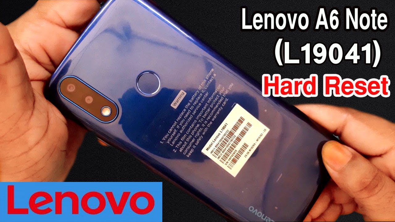 Lenovo L19041 Hard Reset | Lenovo A6 Note factory reset |