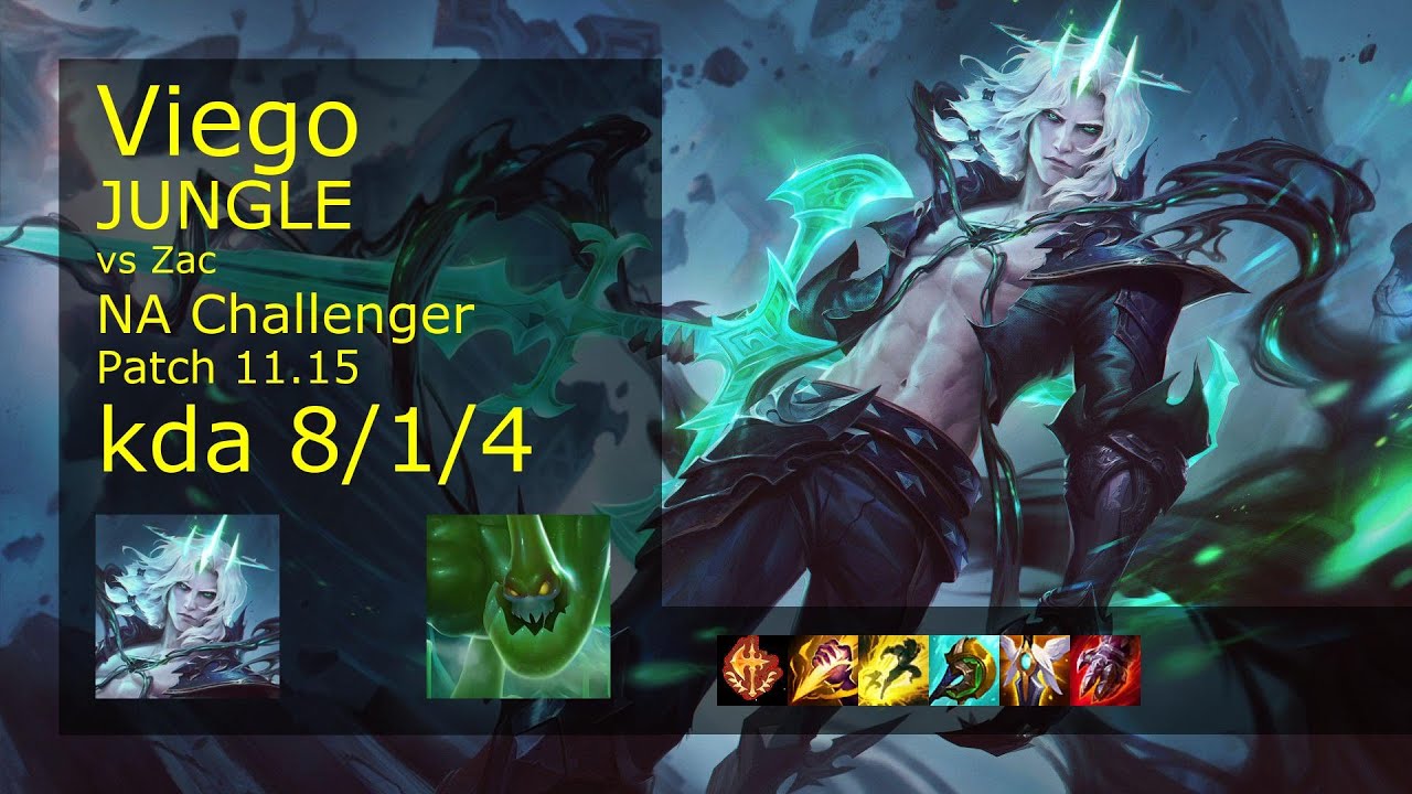 Viego vs Zac Jungle - NA Challenger 8/1/4 Patch 11.15 Gameplay