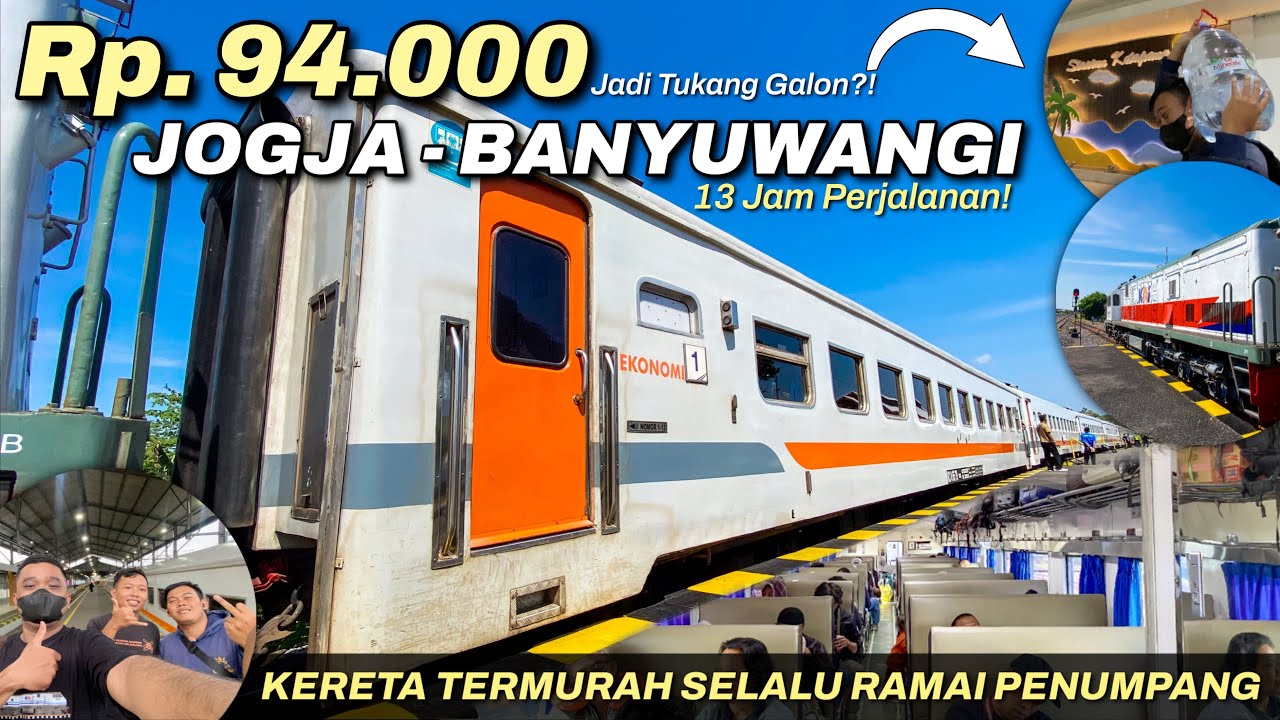 13 JAM PERJALANAN JAMINAN HEMAT ONGKOS‼️ Full Trip Naik Kereta Api Sri Tanjung Jogja - Banyuwangi