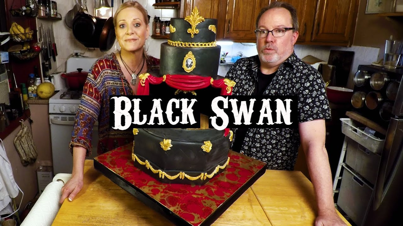 Black Swan Theatre Cake #TheaterCakes #BalletCakes #BlackSwanCake #JensShutYourCakeHole