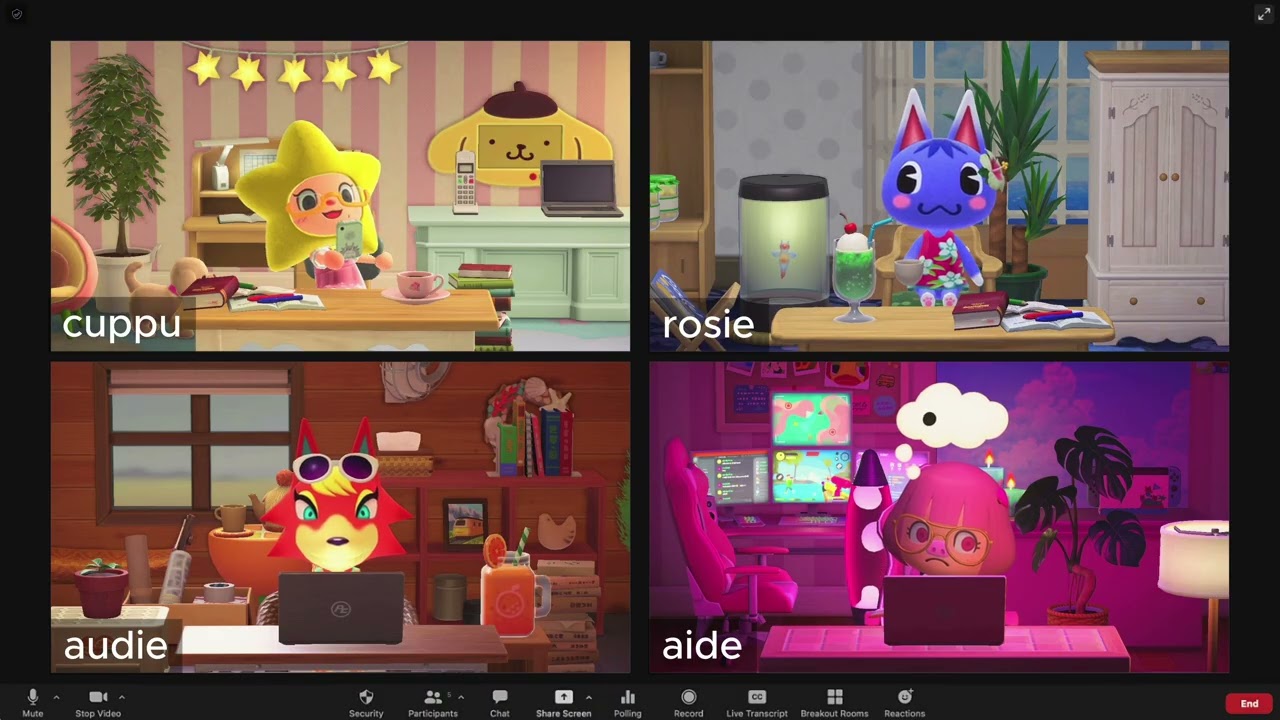 study with cuppu ✨ animal crossing + soft typing & page flipping 📚