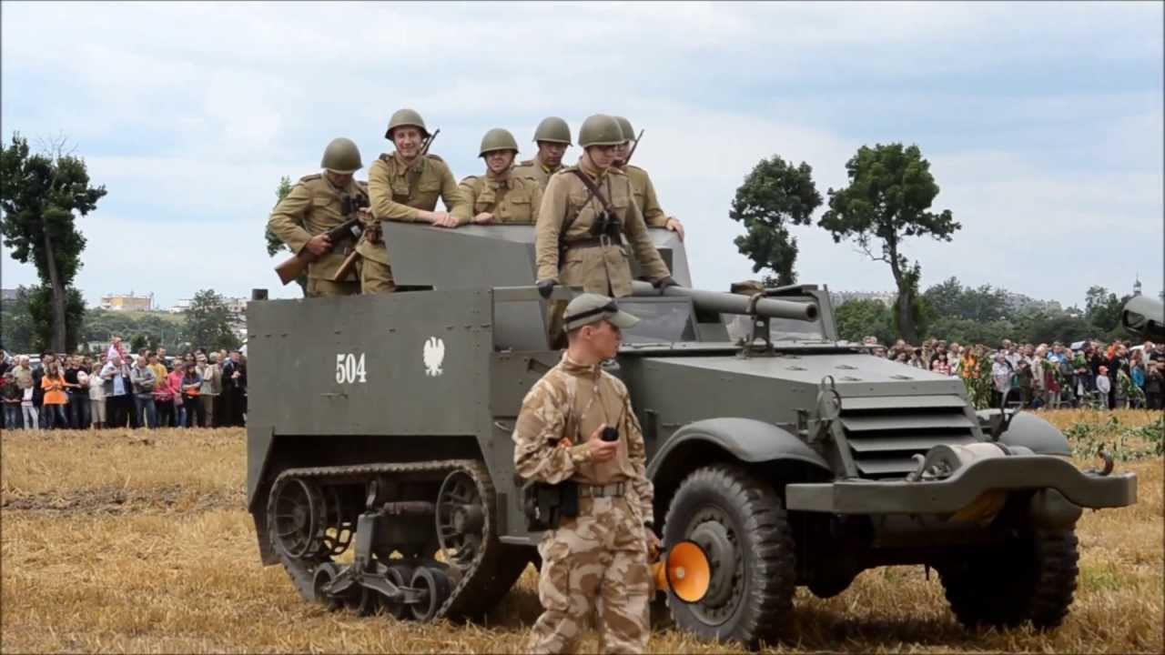 T-48 / Su-57 i M3 Half Track + ZiS-3 - Strefa Militarna 2013 - Podrzecze - Gostyń