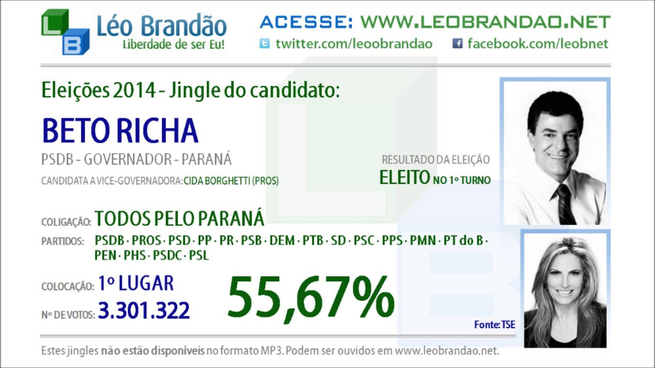 Jingles Eleições 2014 - Beto Richa - PSDB - leobrandao.net