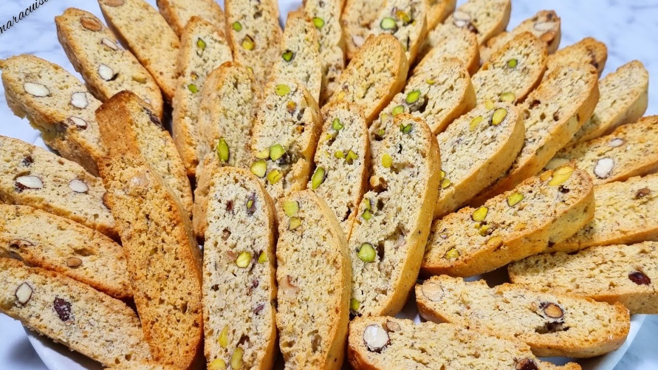 croquant / biscotti طريقة تحضير الكروكون طريقة سهلة وياسر بنينة  #biscotti