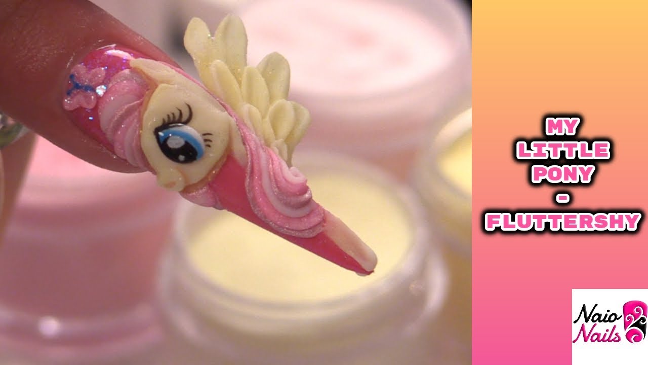 Tutorial Nail Art 💅 My Little Pony 🦄  Fluttershy 3D in Acrilico 🦄 Tutorial Naio Nails