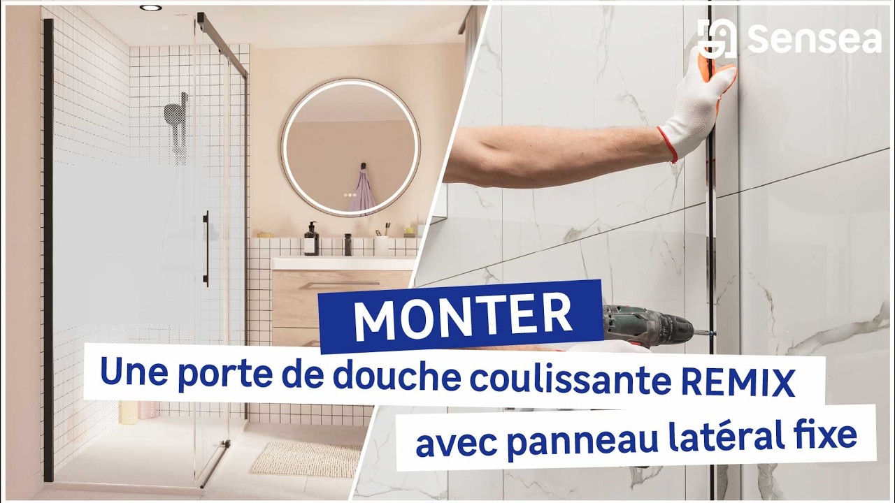 🛠 TUTO : Comment monter une porte de douche REMIX coulissante avec un panneau lat&eacute;ral fixe ?​
