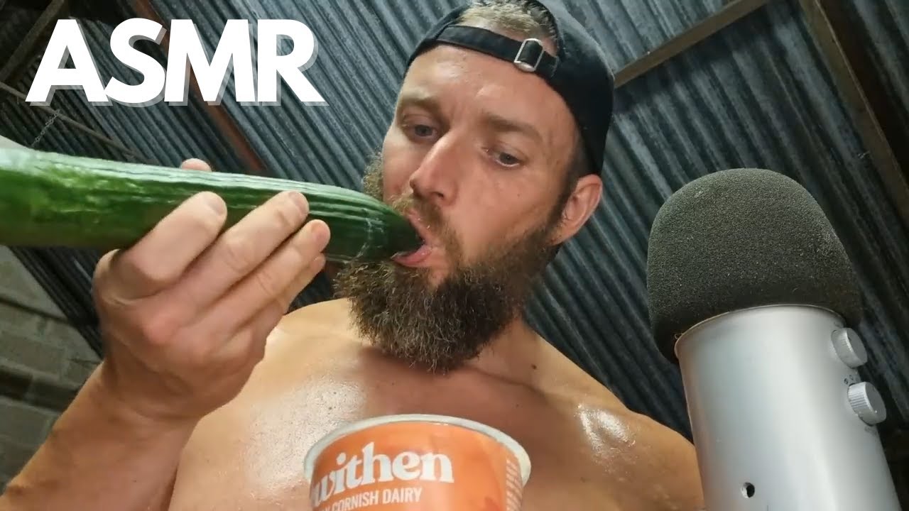 ASMR Consuming Yogurt With A GIGANTIC Cucumber & Carrot & Banana 🥕🍌🥒