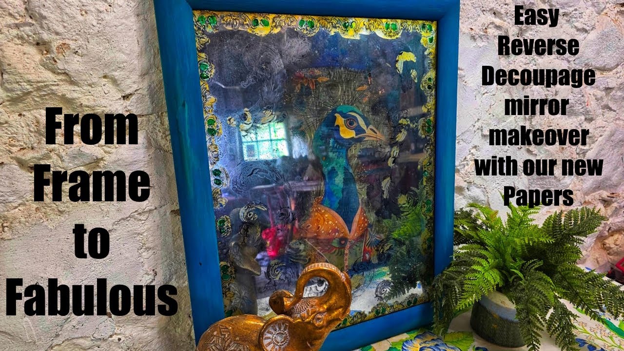 From Frame to Fabulous | Easy Reverse Decoupage Mirror Makeover with Our New Papers