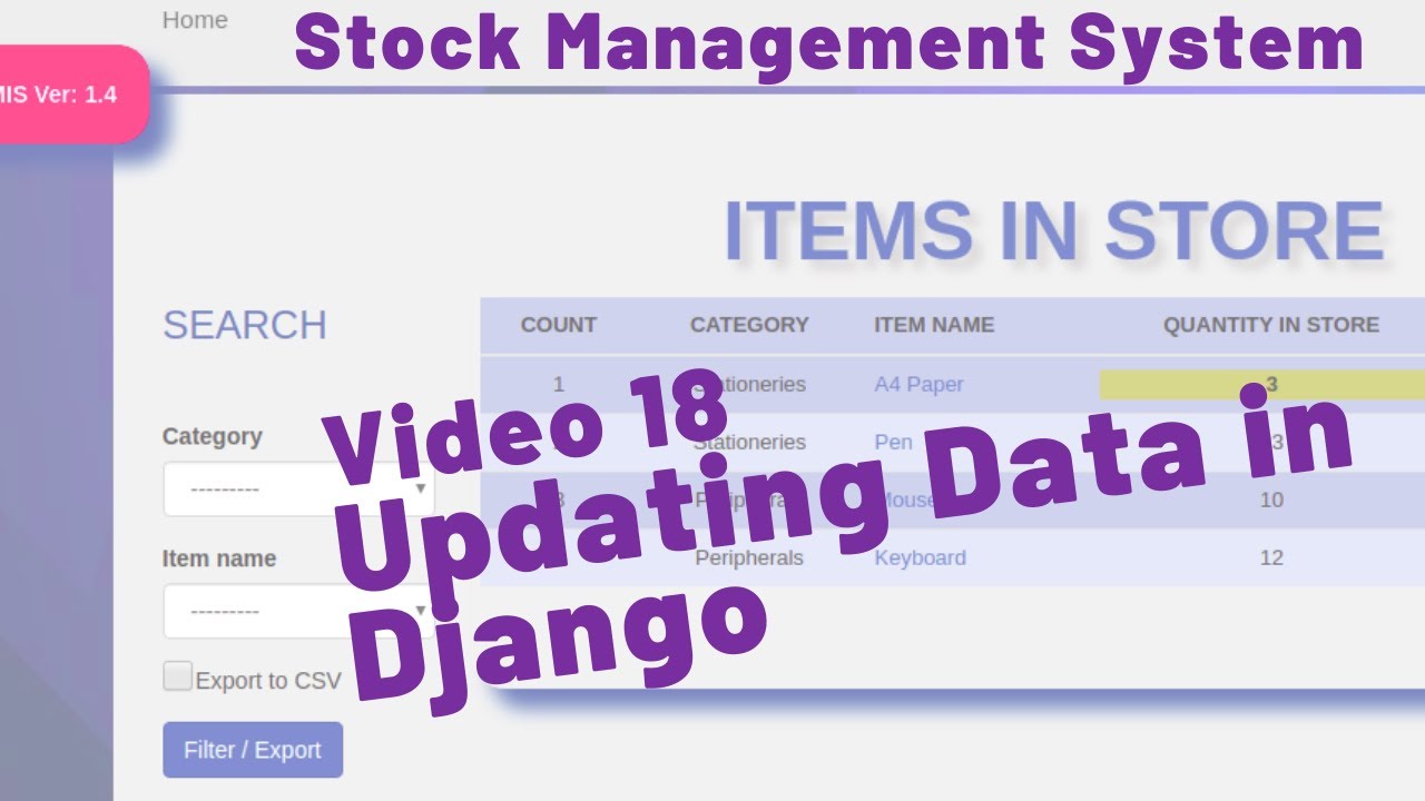 18 HOW TO UPDATE DATA IN DJANGO - STOCK MANAGEMENT SYSTEM