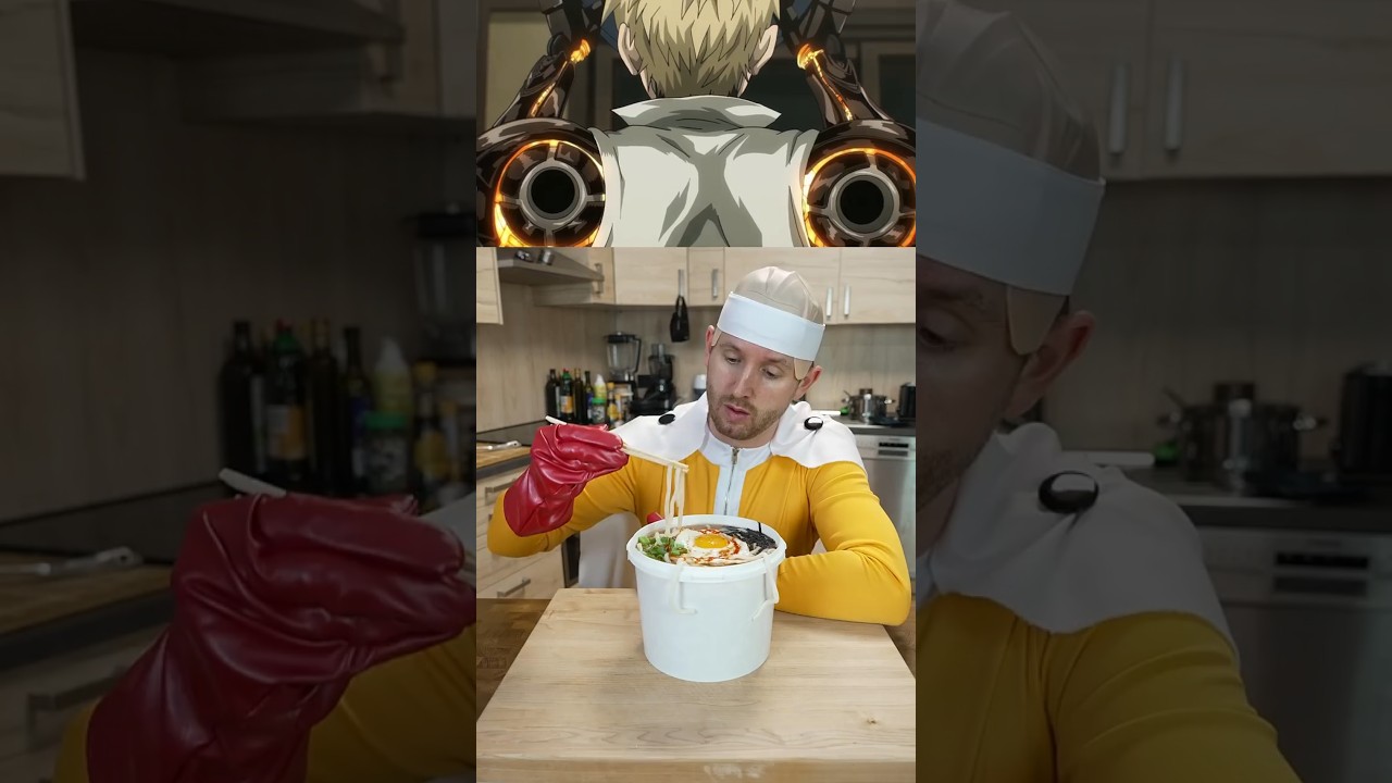 Super Spicy Mega Monster Udon Challenge 🍜&nbsp;from One Punch Man 🦸&zwj;♂️👊#saitama #onepunchman #udon #anime