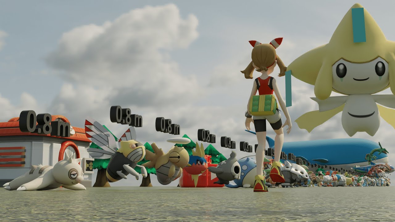 Pokemon Ruby & Sapphire Size Comparison [ Gen 3rd Smallest order ]