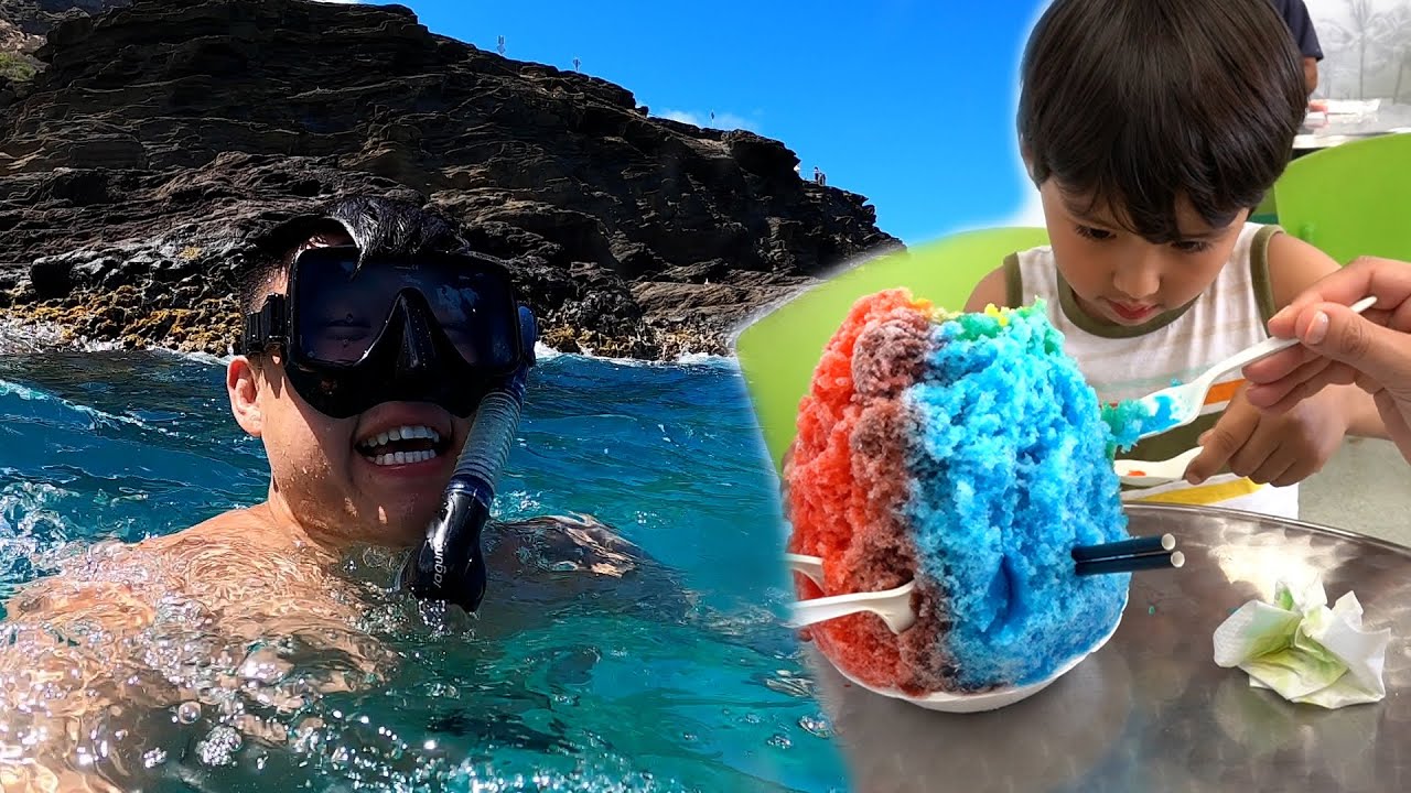 Huge Hawaiian Shaved Ice + Snorkeling!