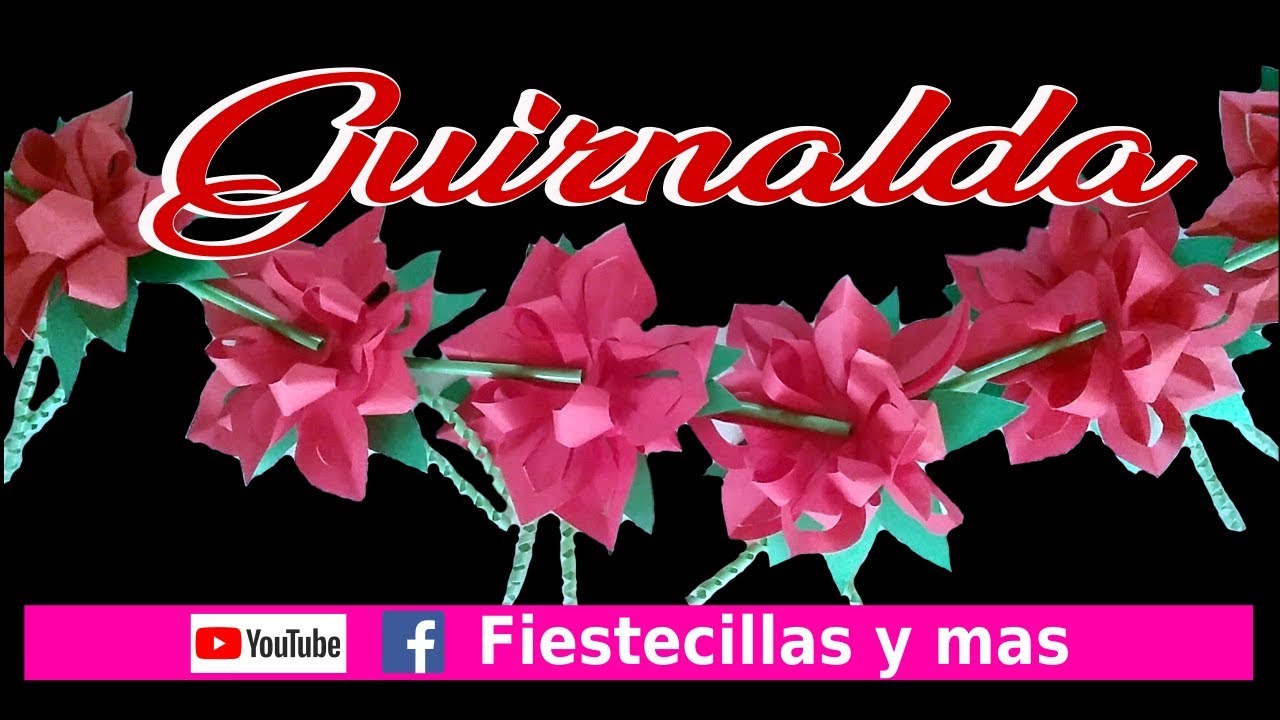 GUIRNALDA DE FLORES HECHAS CON HOJAS Y POPOTES