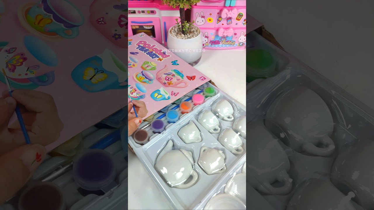Kitchen Painting Tea Set Toys, Satisfying With Unboxing ASMR Videos