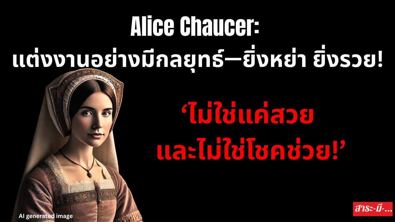 Alice Chaucer: แต่งงานอย่างมีกลยุทธ์—ยิ่งหย่า ยิ่งรวย!‘ไม่ใช่แค่สวย และไม่ใช่โชคช่วย!’#สนุก #history