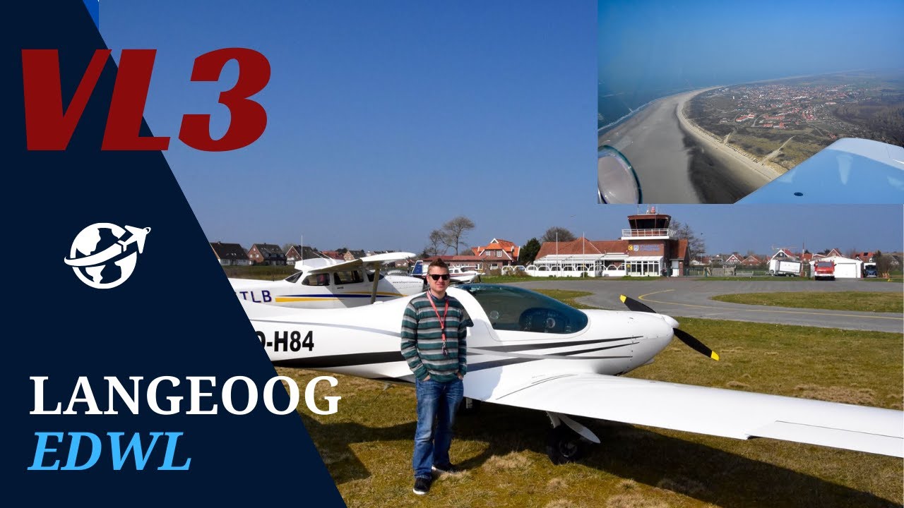 VL3 Evolution JMB Aircraft : flight to Langeoog EDWL, Wadden Sea Island, Germany