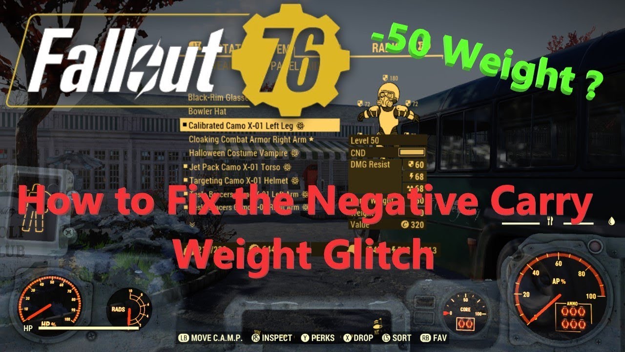 Fallout 76 - How To Fix The Negative Carry Weight Glitch