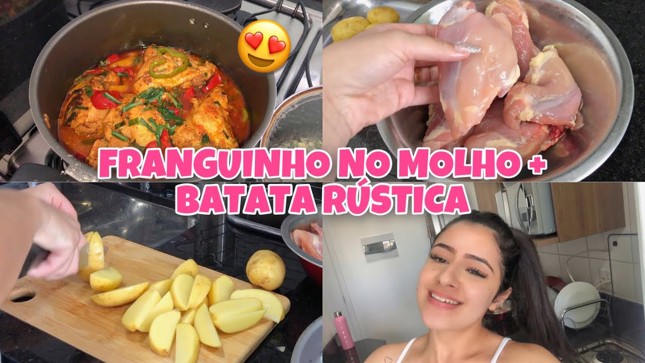 ESTAVA COM VONTADE DE COMER  FRANGUINHO NO MOLHO!🤤 + BATATA RÚSTICA