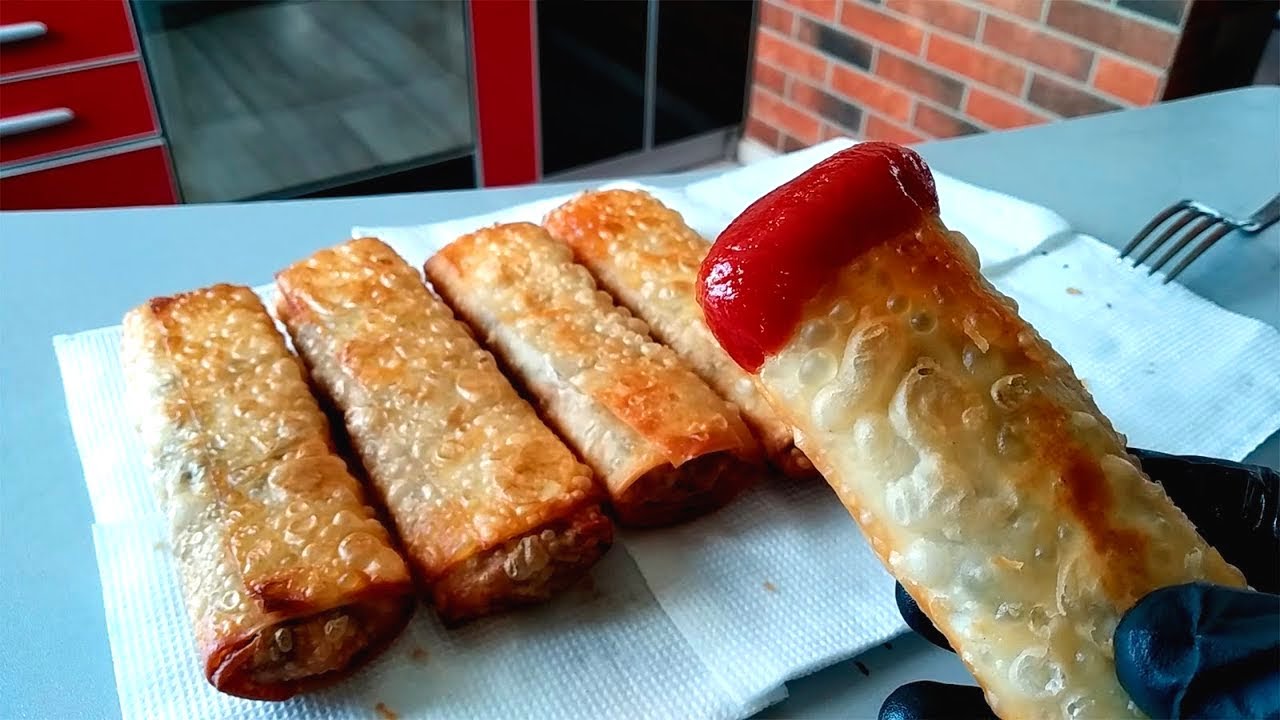 Crispy Phyllo Dough Chicken Rolls🌯