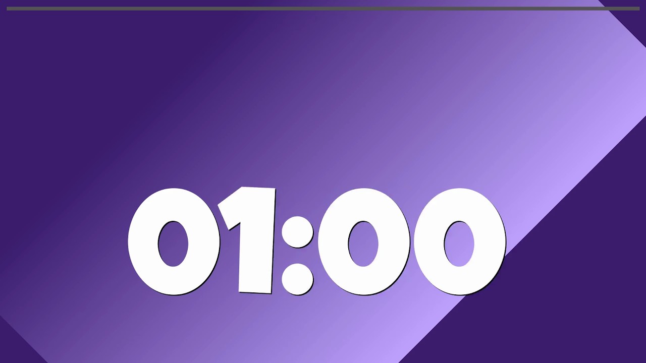 1 Minute Classroom Timer | Purple Gradient, Low Distraction
