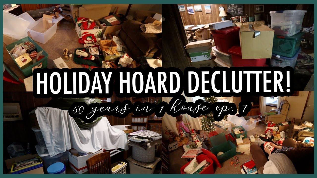 EXTREME DECLUTTER AND ORGANIZE! | Discovering my Grandma's Holiday Decoration Hoard!