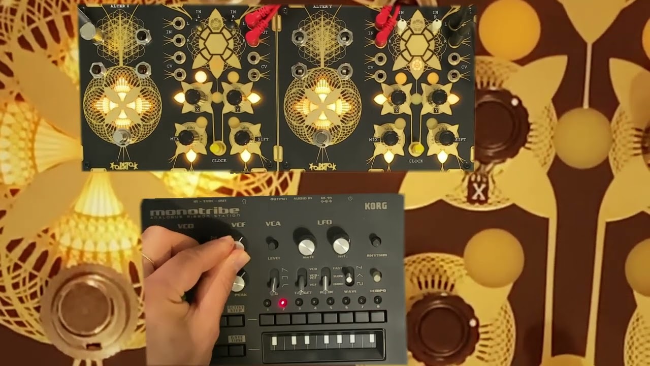 Folktek Alter X & Y meets the Korg Monotribe - Techno Jam