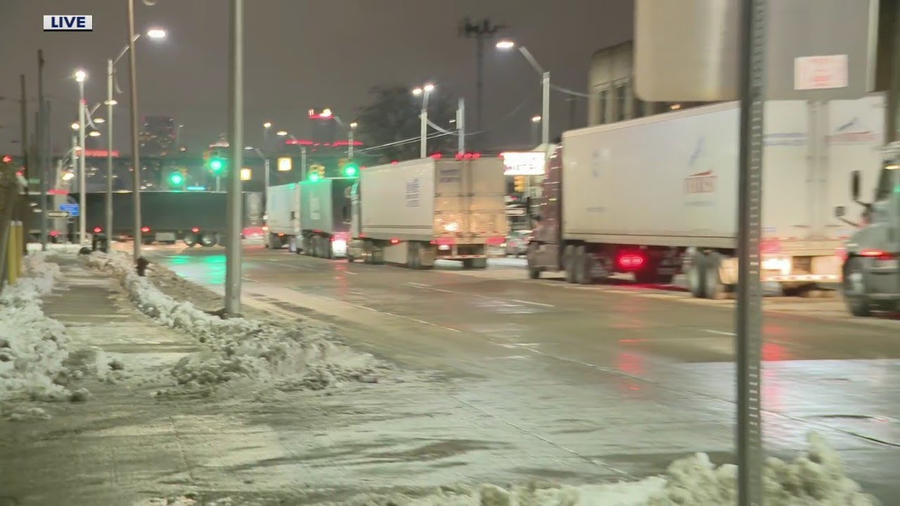 Trucker protest causing traffic nightmare at Detroit-Windsor border
