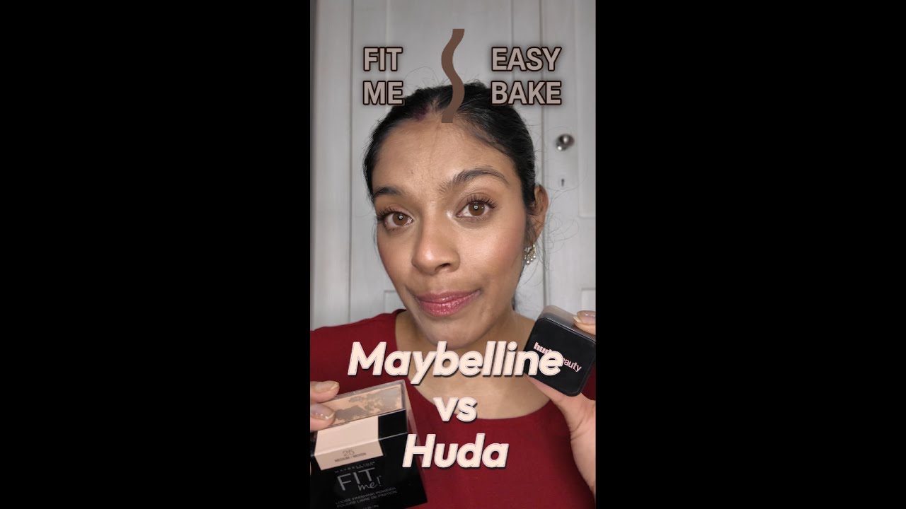 Trying the Maybelline Fit me LOOSE powder vs Huda's Easy Bake