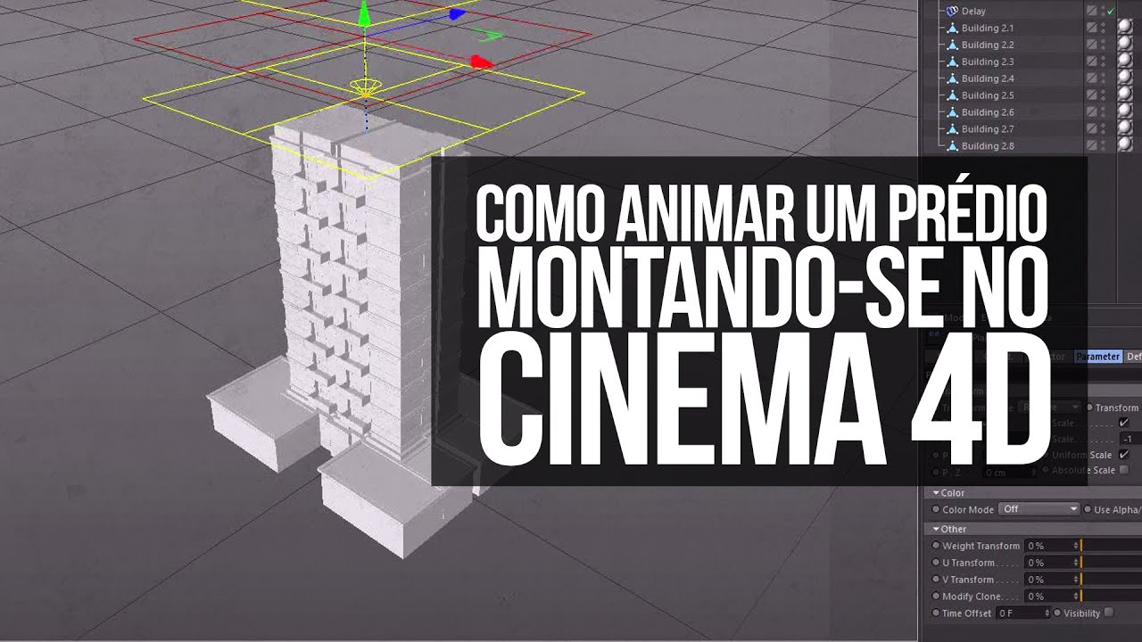 ► Montando prédio 3D com Mograph no Cinema 4D