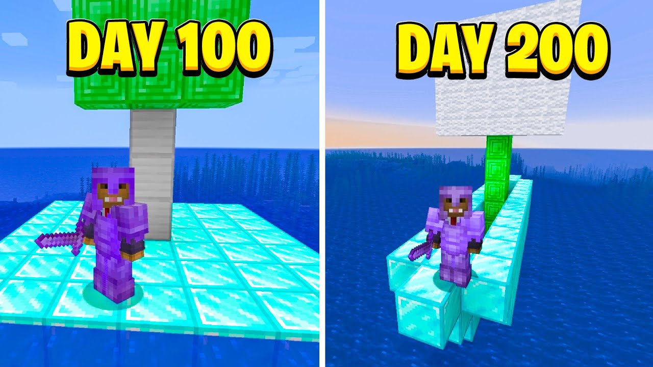 I Survived 200 Days Stranded At Sea in Minecraft (Here's What Happened)