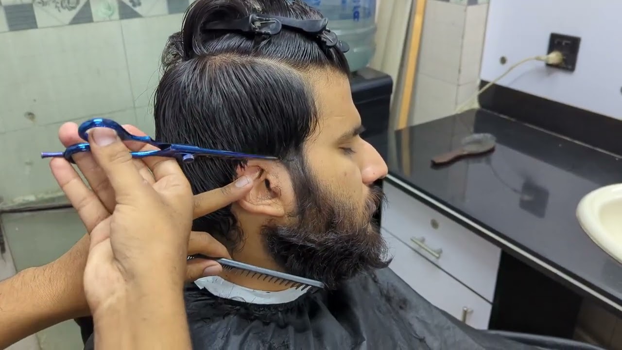 [ASMR STYLISH HAIRCUT WITH SCISSOR] #trimtrendstudio 