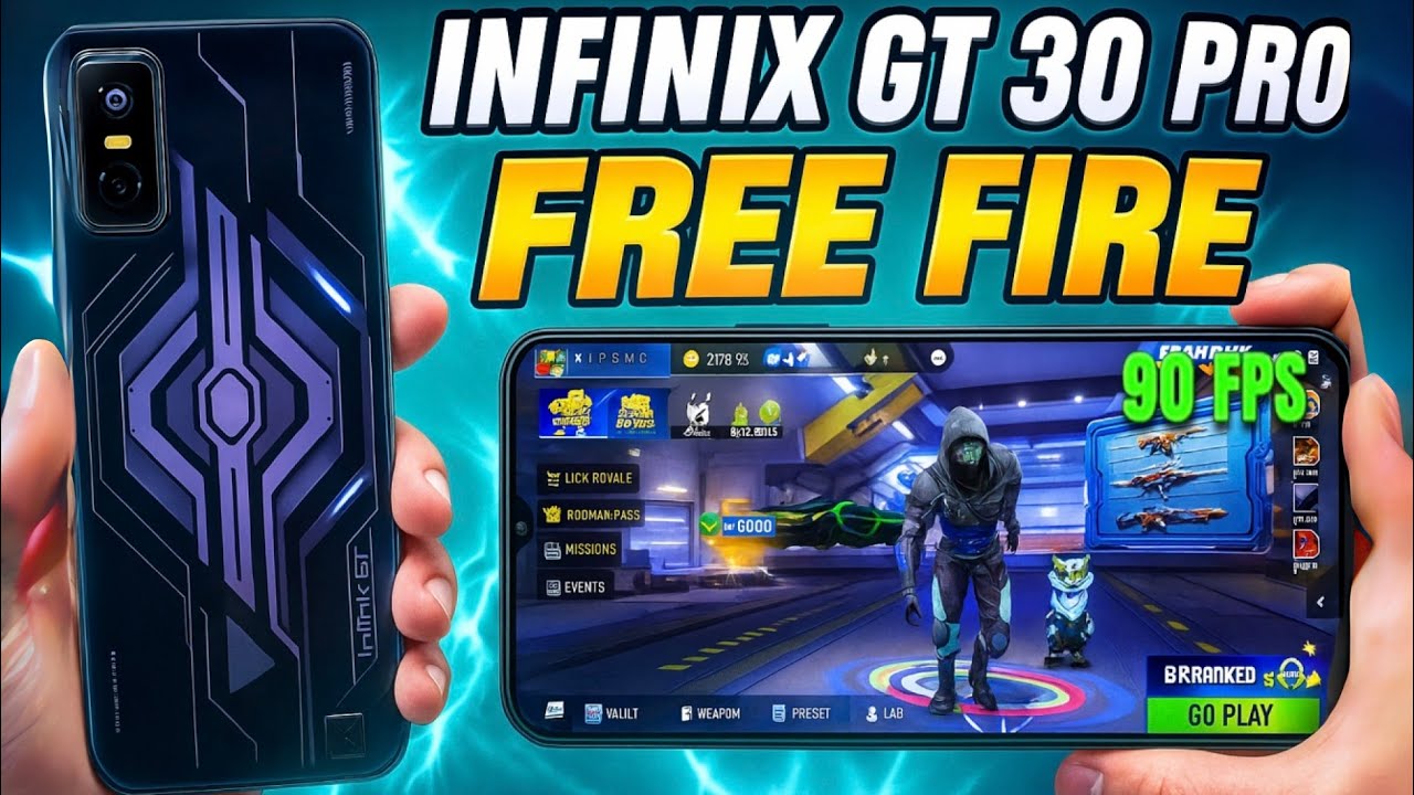 Infinix GT 30 Pro Free Fire Full Map Ultra Gameplay + Screen Recorder Test | Smooth Performance ! 🤯