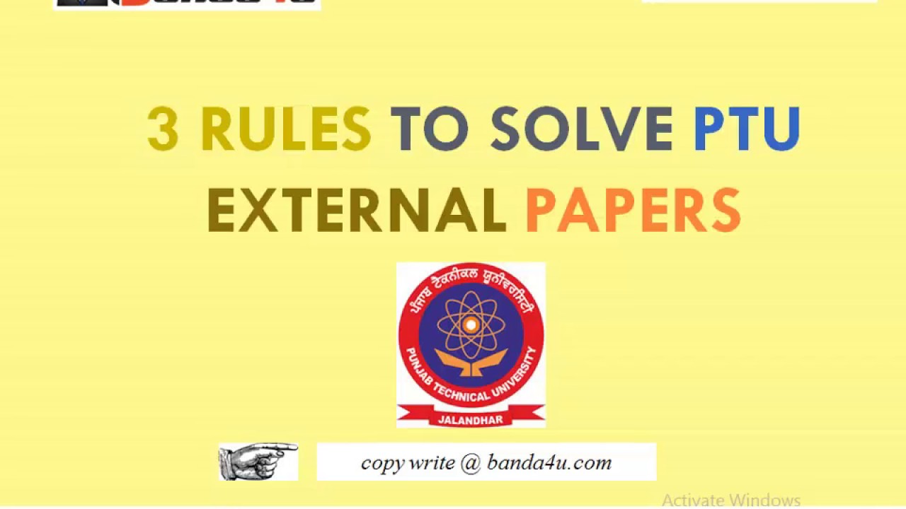 How to score good Marks in PTU external exams - in Hindi || 3 Rules to attempt paper
