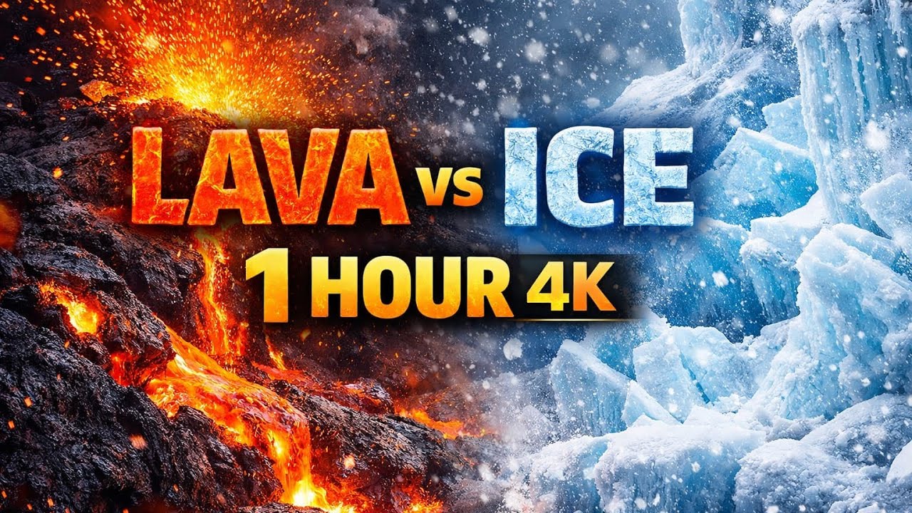 Fire vs Ice ❄️ 1 Hour 4K – Relaxing Extreme Nature Sounds for Deep Sleep