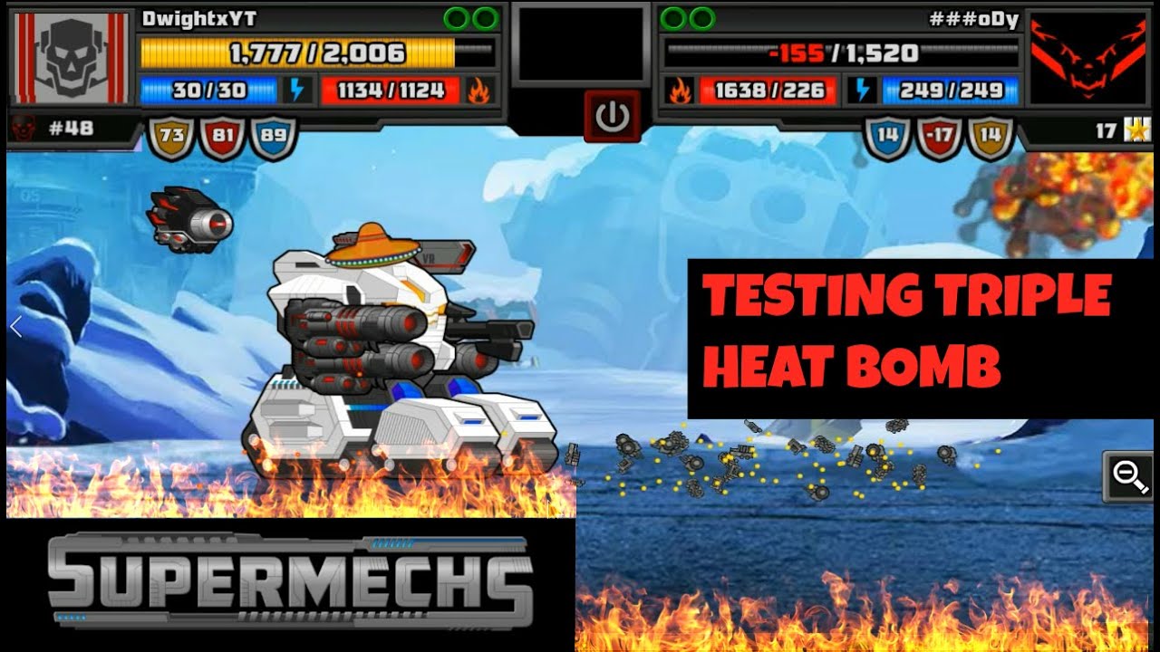 Supermechs⛅ TESTING 🔥 Triple x3 HEAT BOMBS 💣Mech
