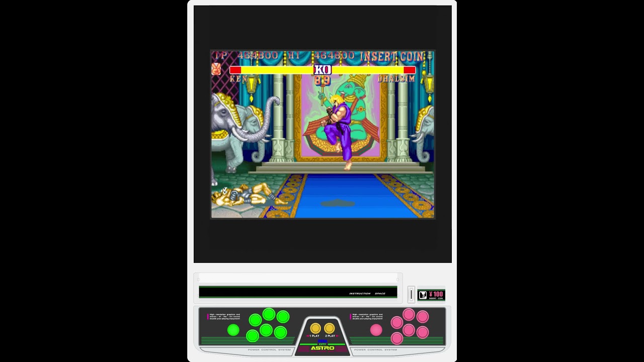 Ken vs Dhalsim [LOUDNESS][MAME 0.278][CPS1][Street Fighter II': Hyper Fighting][Sega Astro City]