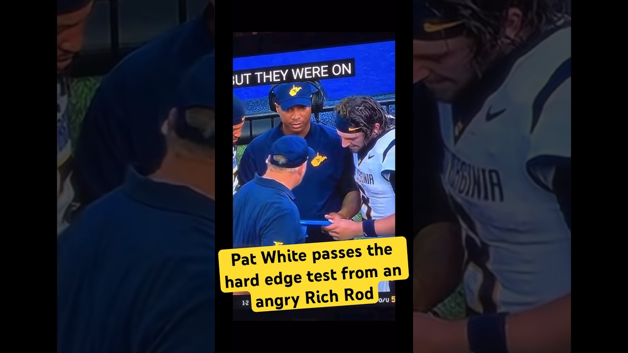 Pat White gets checked by an angry Rich Rod #wvu #wvufootball #westvirginia #cfb #collegefootball