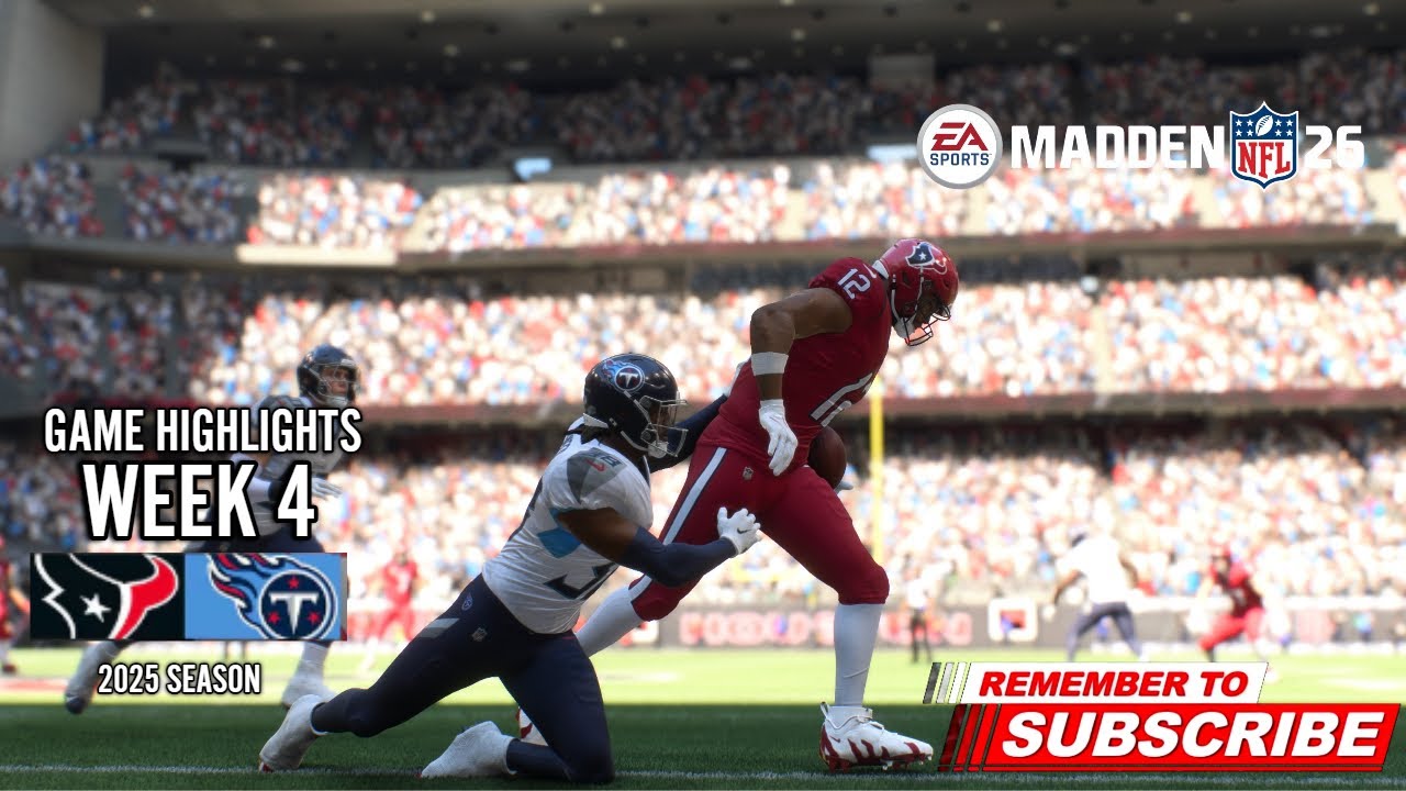 Madden 26 Week 4 Titans vs Texans | Full Game Highlights Simulation