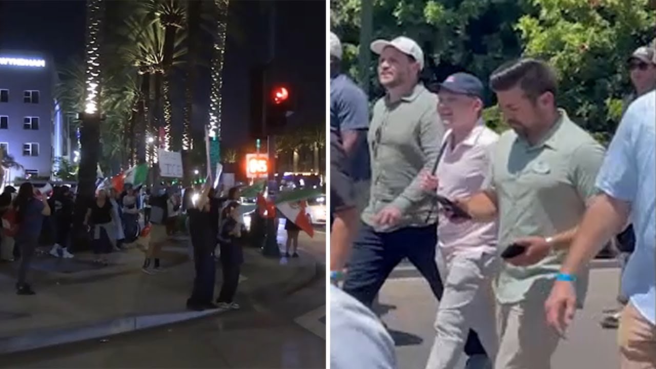 Protesters gather outside Disneyland as JD Vance visits with his family