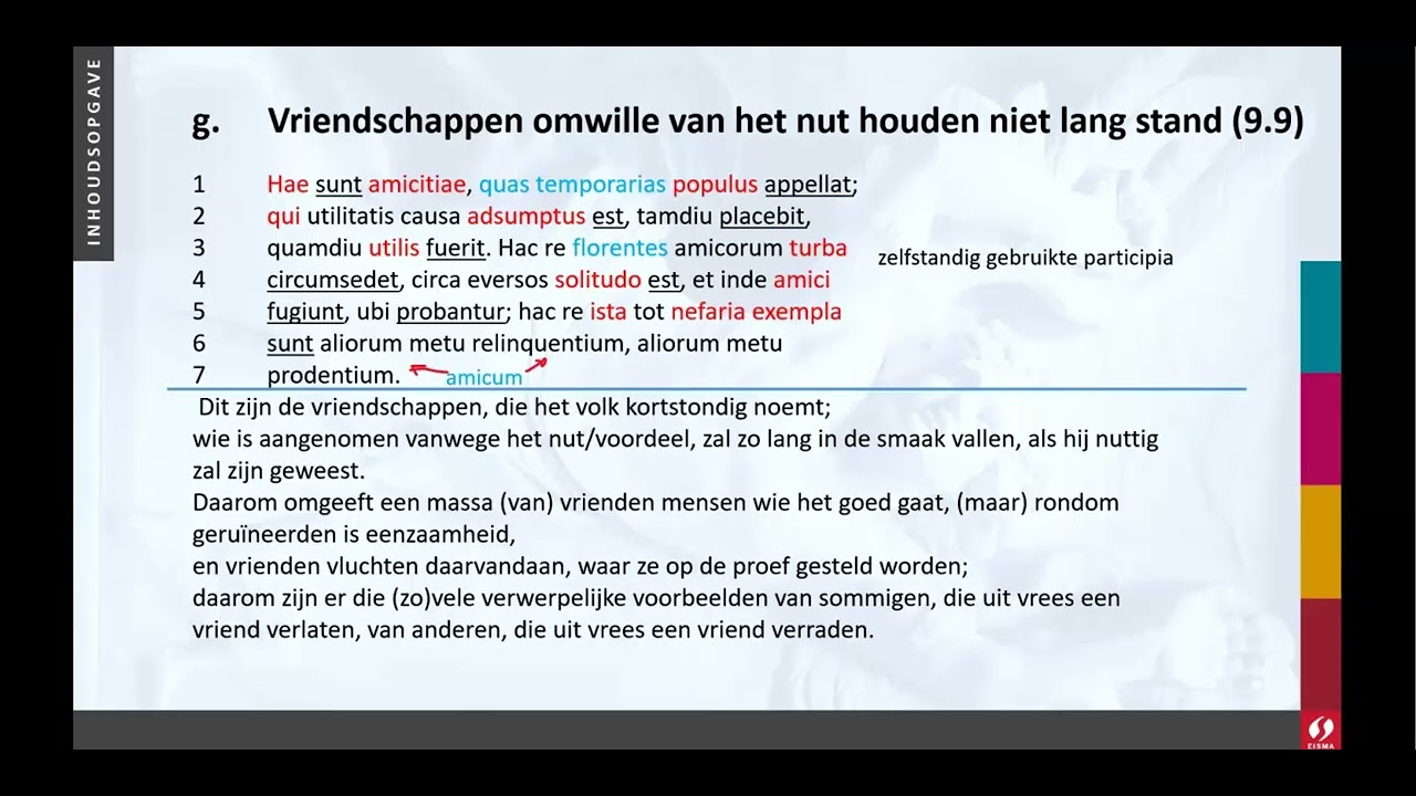 Tekst 7 3g Vriendschappen omwille van het nut houden niet lang stand