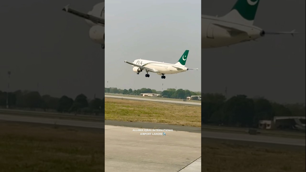 PIA Landing 🛬 #aviation #travel #ytshorts #airport #lahore #flight #landing #viralshorts #viralreel