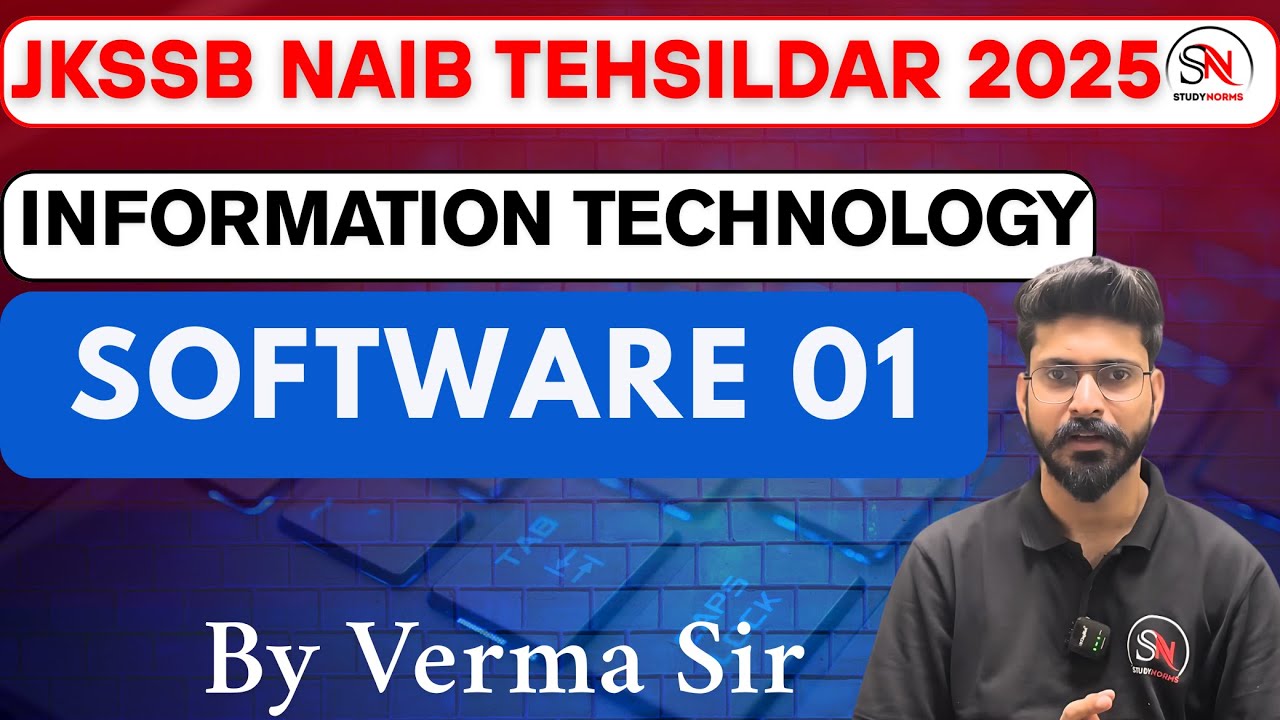 software 01 ||  || lec 05   || Computer ||JKSSB Naib Tehsildar 2025 || Verma