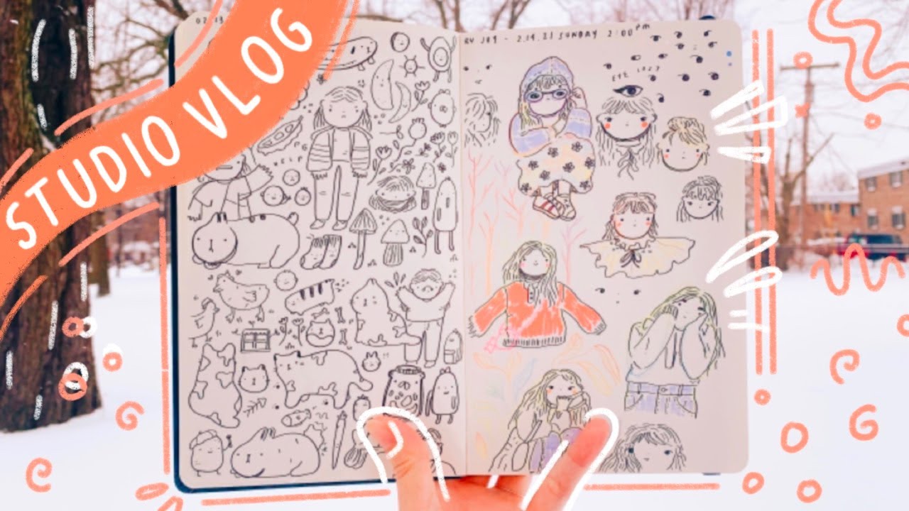 🎨 studio vlog 31: sketchbooking, shop update process, and snow storms