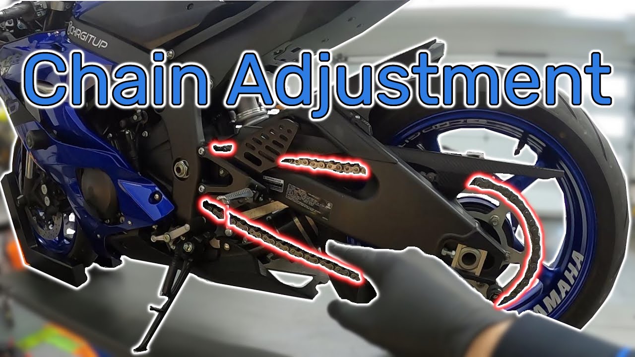 Yamaha R6 — Регулировка цепи (инструкция)